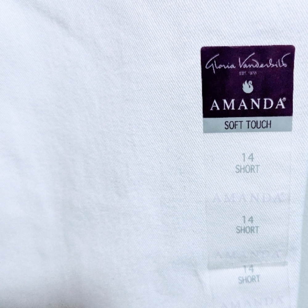 Gloria Vanderbilt womens White Jeans sz 14 short classic rise tapered leg w-201 - Picture 4 of 8